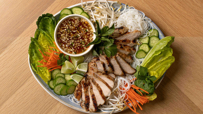 Vietnamese Lemongrass Pork Chop Noodle Salad (Bún Chá)