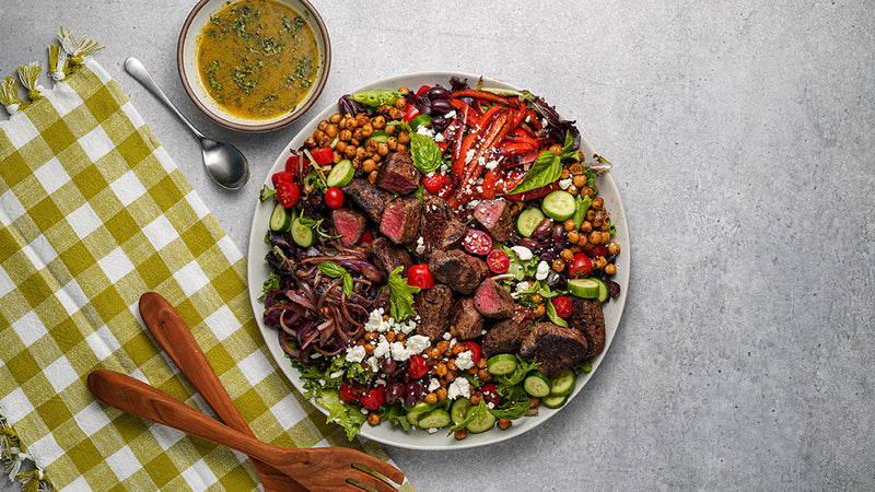 Flat Top Mediterranean Tenderloin Steak Salad