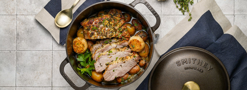 Herb Pork Roast in Cast Iron Dutch Oven 