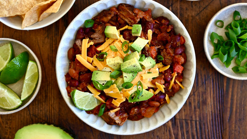 Slow cooker Chipotle Chili in a bowl