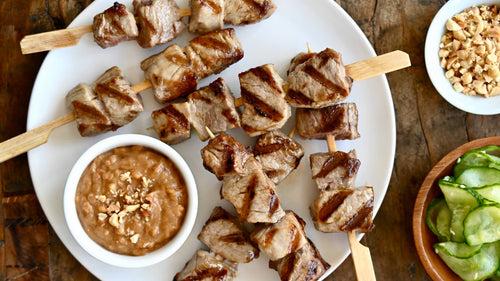 Pork Satays with Peanut Sauce