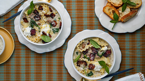 One-Pot Creamy White Lasagna Soup
