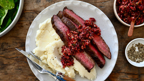 Flank Steak with Cranberry Salsa