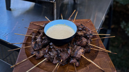 Marinated Flank Steak with Cashew Ginger Sauce