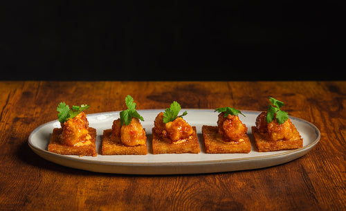 Bang Bang Halibut with Crispy Rice