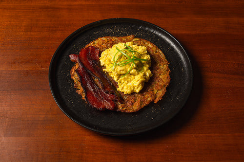 Potato Rosti with Eggs & Kurobuta Bacon