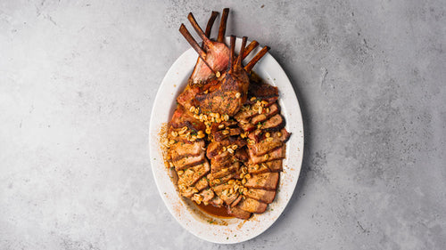 Double Bone Pork Chops with Brown Butter Peanut Vinaigrette