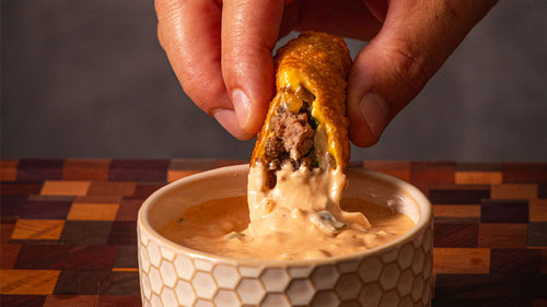 Wagyu Cheeseburger Egg Rolls