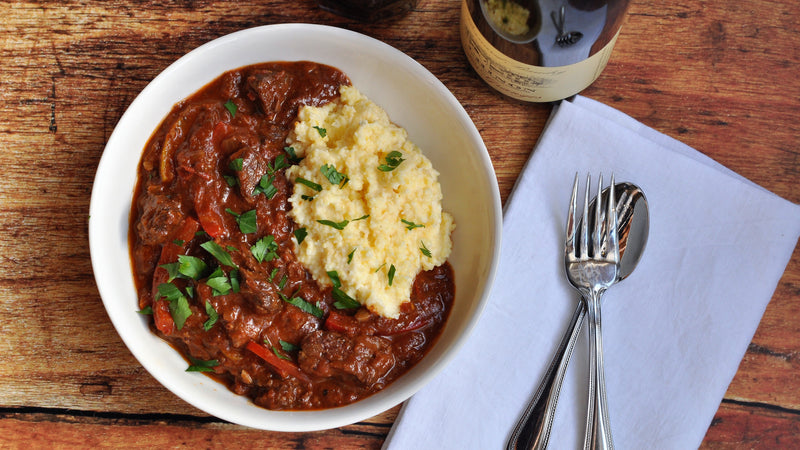 Italian Beef Stew with Creamy Polenta