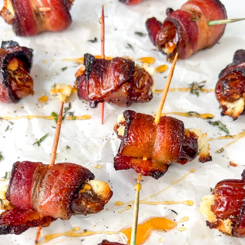 Goat Cheese Stuffed Bacon Wrapped Dates