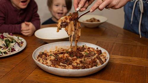 Braised Beef Ragu with Tagliatelle