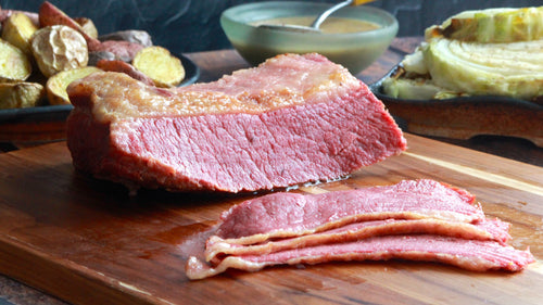 Hard Cider Braised Corned Beef with Mustard Cider-Reduction