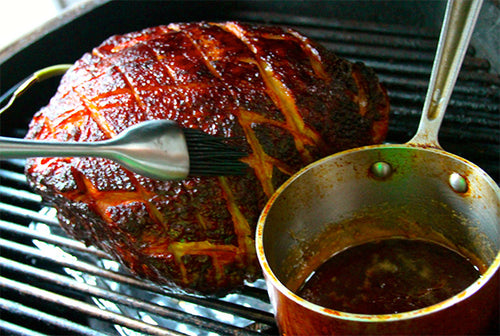 Double Smoked Ham with Peach-Pomegranate Glaze