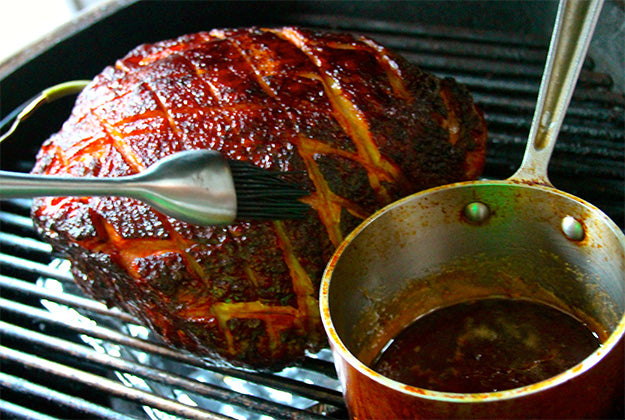 Double Smoked Ham with Peach-Pomegranate Glaze