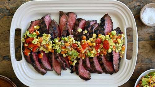 Grilled Flank Steak with Confetti Corn
