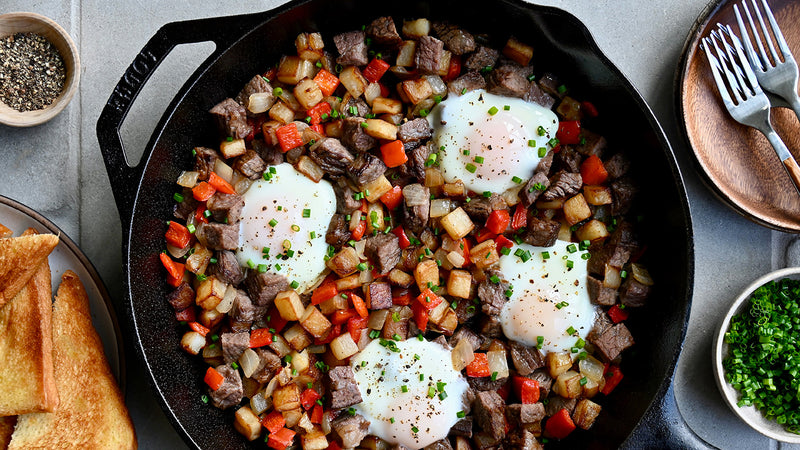 Crispy Potato and Steak Breakfast Hash