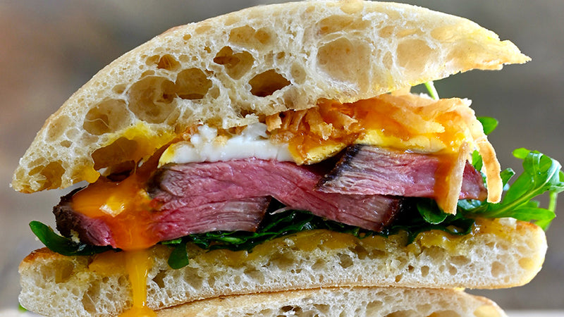 Steak and Egg Breakfast Sandwich