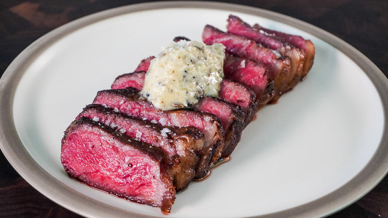 Sous Vide NY Strip with Truffle Butter