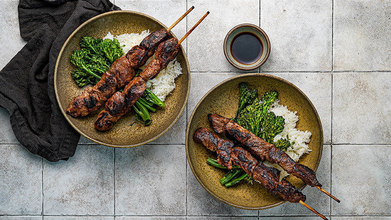 Miso Ginger Bavette Kebabs 