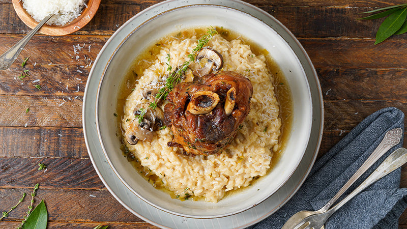 Braised Kurobuta Pork Shanks with Parmesan Risotto