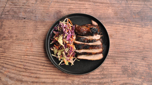 Slow Cooker BBQ Pork Short Ribs with Green Apple and Toasted Pecan Slaw