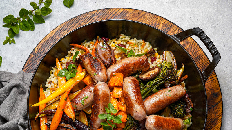 Sweet Sausage with Roasted Vegetables and Couscous