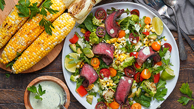 Grilled New York Steak Salad with Goddess Dressing