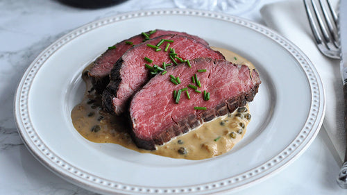 Tenderloin Roast with Brandy Peppercorn Sauce