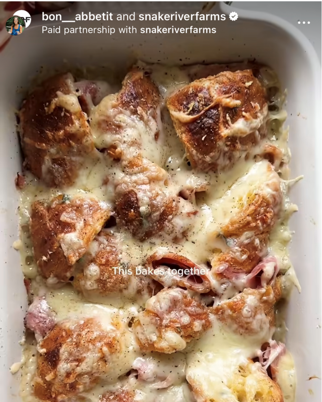 Ham and croissant bake Instagram graphic