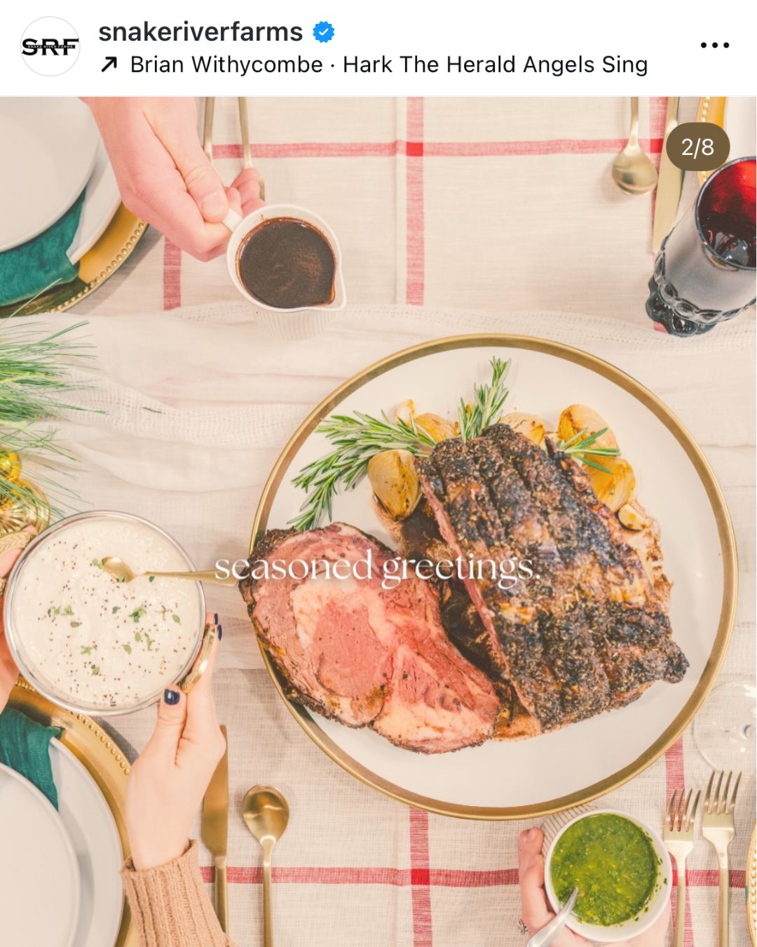 Seasoned Greeting graphic with prime rib roast 