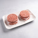 frozen ground American Wagyu Patties on a plate
