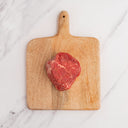 USDA Choice Filet Mignon 8 oz on cutting board |Choice|2 x 4 oz.|6 oz.|8 oz.|10 oz.
