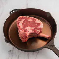 USDA Choice Ribeye Steak in pan 