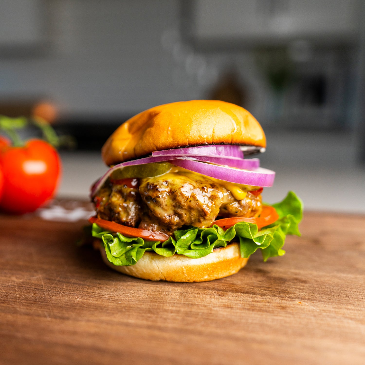 cheeseburger made with ground beef 