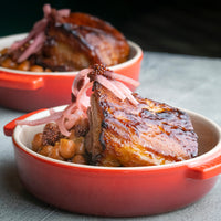 Cooked Pork Belly in dish 