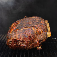 Bone in Prime rib roast on smoker 