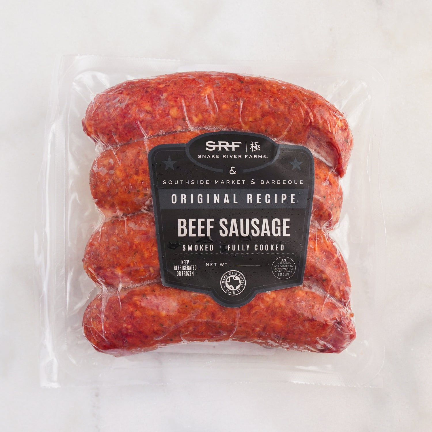 beef sausage in package 
