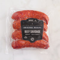 beef sausage in package 