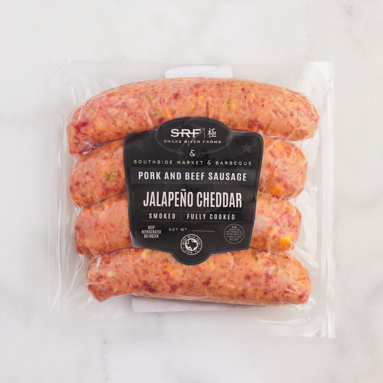 SRF Jalapeño Sausages in package 