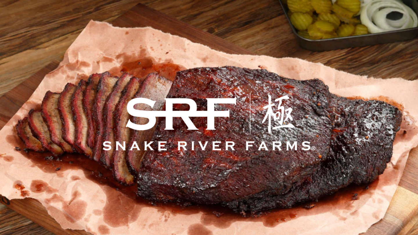 Snake River Farms Brisket with logo