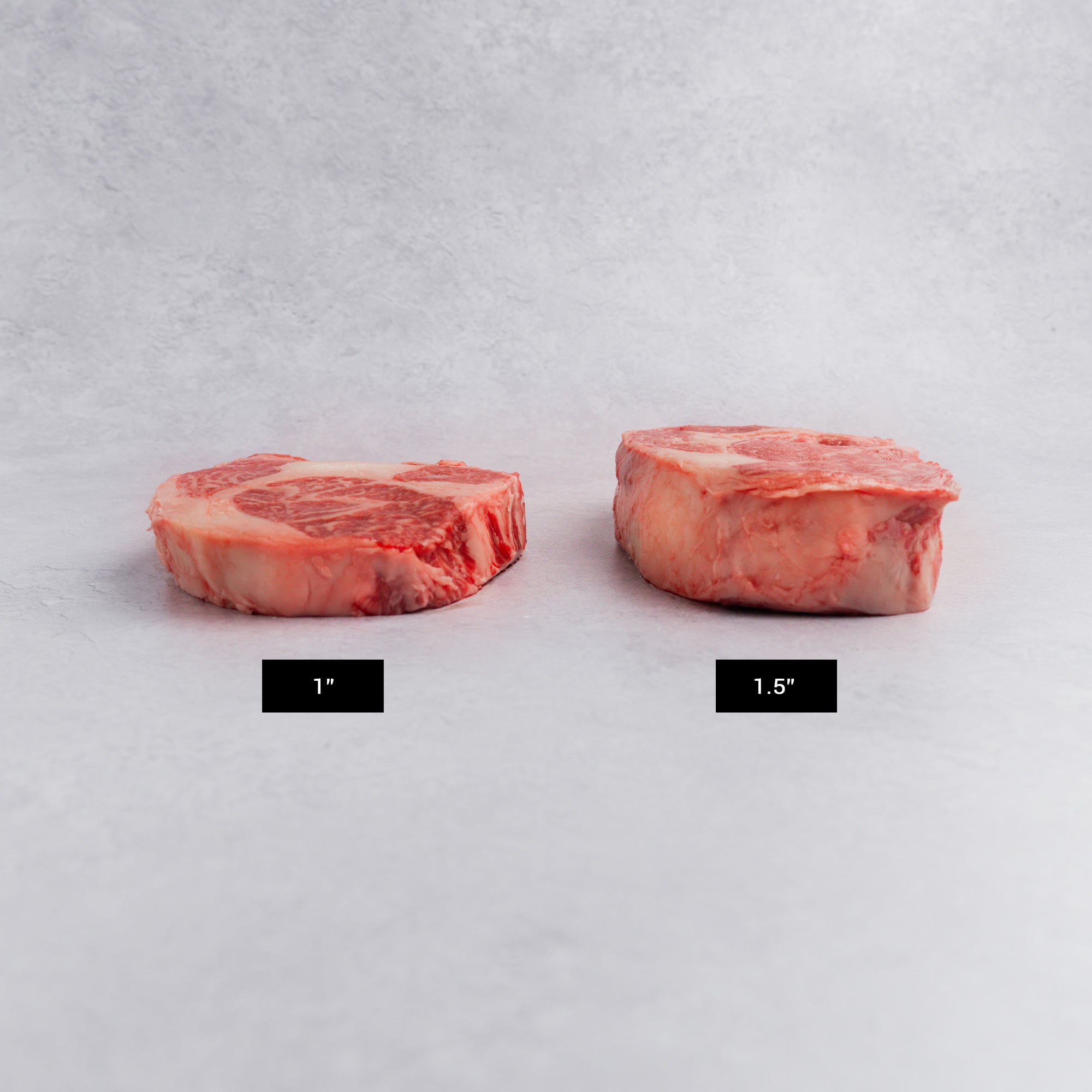 ribeye steak thickness comparison chart 1 inch vs 1.5 inch