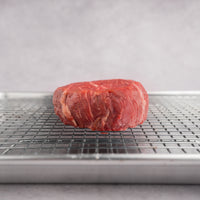 raw SRF Black® Filet Mignon on rack |SRF Black®|2 x 4 oz.|6 oz.|8 oz.|10 oz.