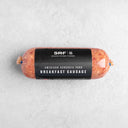 SRF Breakfast Sausage in package on light grey background