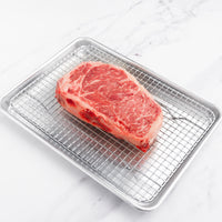 SRF Gold® NY Strip steak on rack 