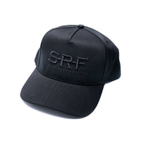 Black cap with 'SRF' logo on a white background