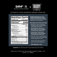 Back of Package nutrition facts 