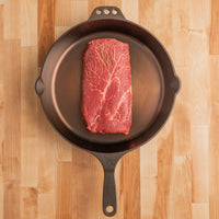 USDA Choice Flank 1.5 lb in Cast Iron skillet 