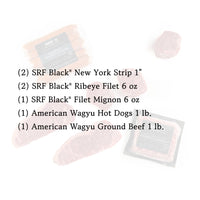 Meat packaging with product details on a white background