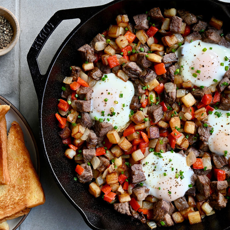 Crispy Potato and Steak Breakfast Hash