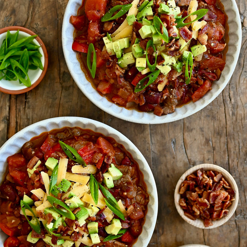 One-Pot Steak and Bacon Chili con Carne